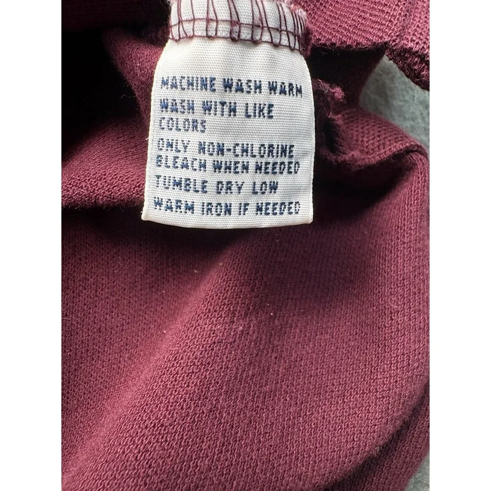 Polo Ralph Lauren Long Sleeve Polo Shirt men XLT Burgundy Cotton Pique EXCELLENT